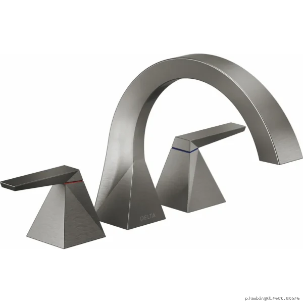 Delta Trillian Roman Tub Faucet Trim - 3-Hole, Lumicoat Black Stainless Finish