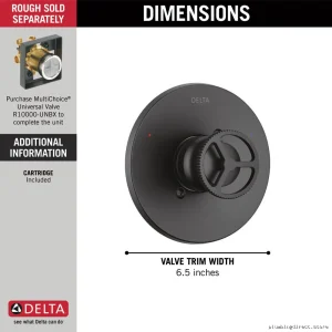 Trinsic 14 Series Monitor Valve Adjustment Trim - Matte Black T14058-BL Delta