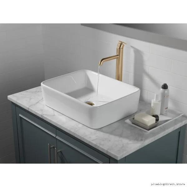 Modern Champagne Bronze Bathroom Faucet by Delta Trinsic