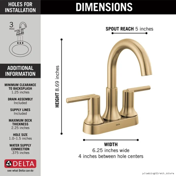 Delta Trinsic Champagne Bronze Centerset Faucet - Stylish Bathroom Upgrade - Image 4