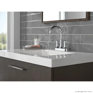 Delta Trinsic Chrome Centerset Faucet - Modern Bathroom Sink Essential