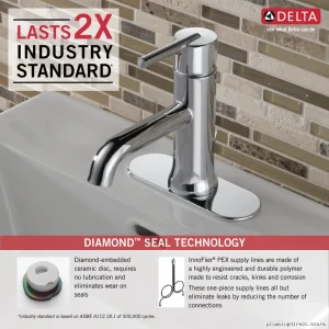 Delta Trinsic Chrome Single-Hole Bath Sink Faucet