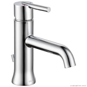 Delta Trinsic Chrome Bathroom Faucet 0.5 GPM Water-Saving Single Hole