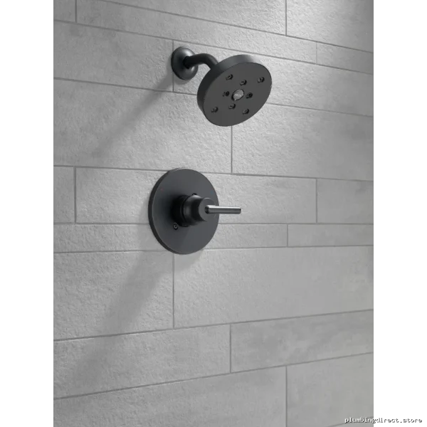 Delta Trinsic Matte Black Shower Trim Kit - 14 Series Monitor T14259-BL