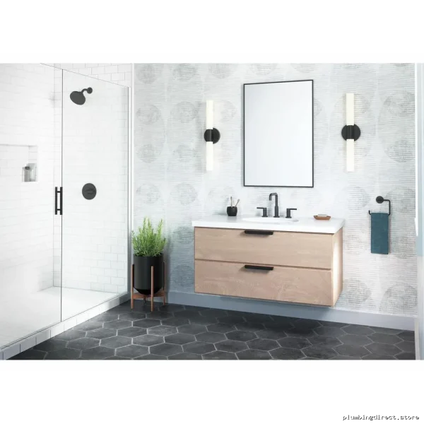 Delta Trinsic Matte Black Towel Ring - Modern Bathroom Accessory 759460-BL - Image 2