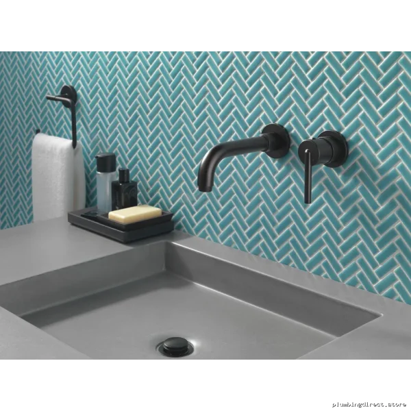 Delta Trinsic Matte Black Towel Ring - Modern Bathroom Accessory 759460-BL - Image 3