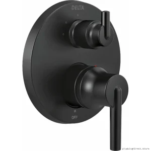 Matte Black Delta Trinsic Monitor Series Valve Trim with Three-Way Adjustable Diverter