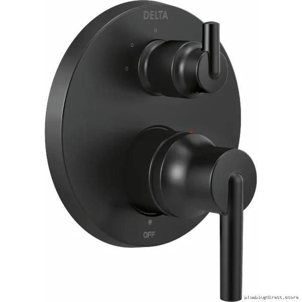 Matte Black Delta Trinsic Monitor Series Valve Trim with Three-Way Adjustable Diverter