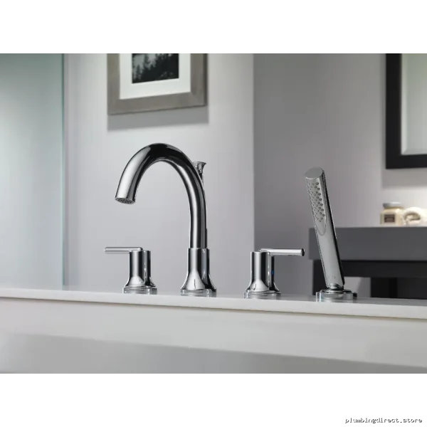 Delta Trinsic Roman Tub Shower Faucet with Handheld Spray - Matte Black T4759-BL - Image 2