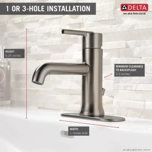 Delta Stainless Steel Trinsic Single Handle Bathroom Sink Faucet 559LF-SSMPU