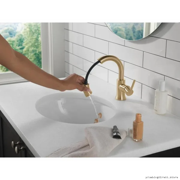 Delta Trinsic Single-Hole Faucet - Champagne Bronze Pulldown - Image 4
