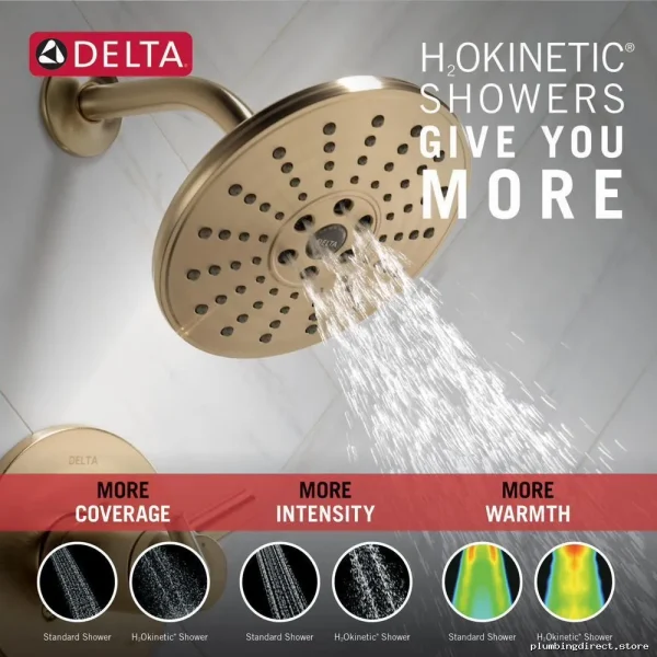 Delta Trinsic TempAssure 17T H2Okinetic Shower Trim – Champagne Bronze Modern Design - Image 4