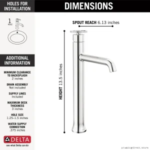 Delta Trinsic Chrome Vessel Faucet for Modern Bathrooms