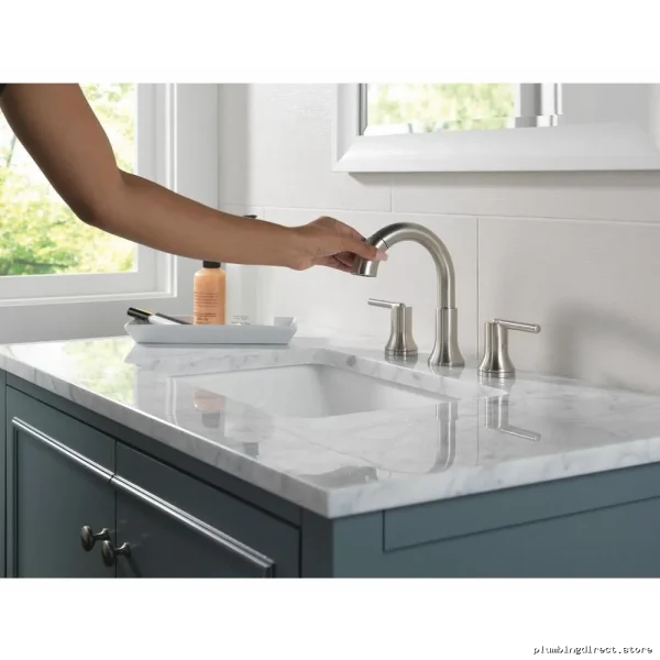 Delta Trinsic Widespread Bathroom Faucet with Pull-Down Spray - Stainless Steel - Image 2