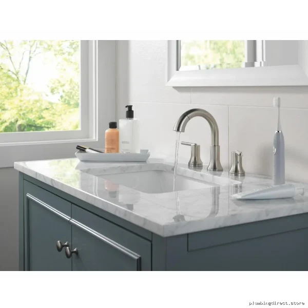 Delta Trinsic Widespread Bathroom Faucet with Pull-Down Spray - Stainless Steel - Image 5