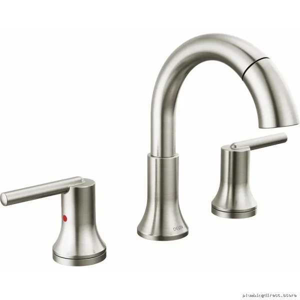 Delta Trinsic Widespread Bathroom Faucet with Pull-Down Spray - Stainless Steel