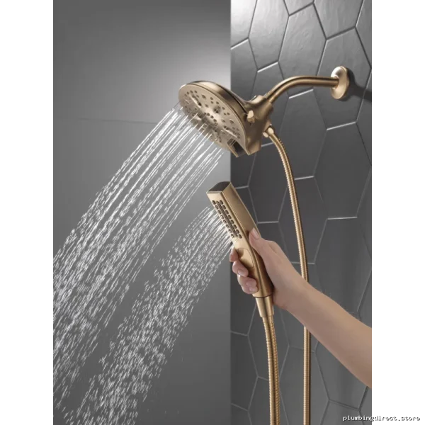Innovation Two-in-One Handheld/Fixed Shower with Five Settings and High Flow Rate in Luxurious Champagne Bronze Finish Model #Delta
