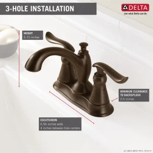 Delta Venetian Bronze Linden Centerset Bathroom Faucet 2594-RBMPU-DST