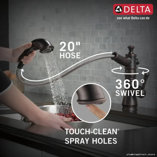 Delta Venetian Bronze Pull-Down Kitchen Faucet with Sprayer 4197-RB-DST - Image 5