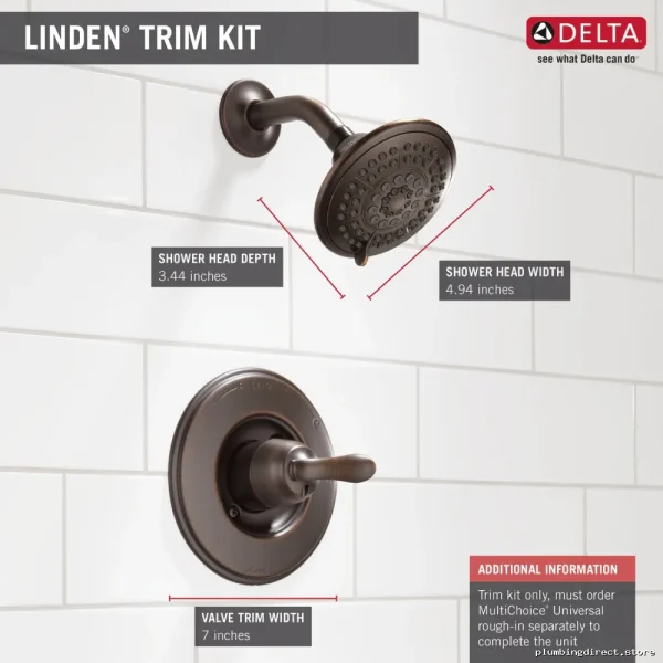 Delta Venetian Bronze Shower Trim - Modern Design for Linden Monitor Series