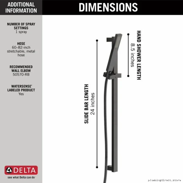 Delta Vero Slide Bar Shower System in Venetian Bronze Finish - Image 4
