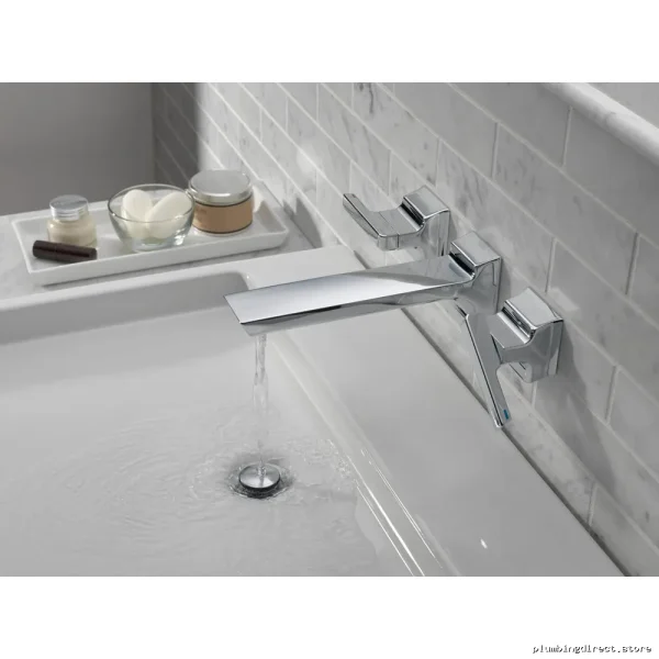 Delta Lumicoat Chrome Wall-Mount Bathroom Faucet with 2 Handles T3599LF - Image 2