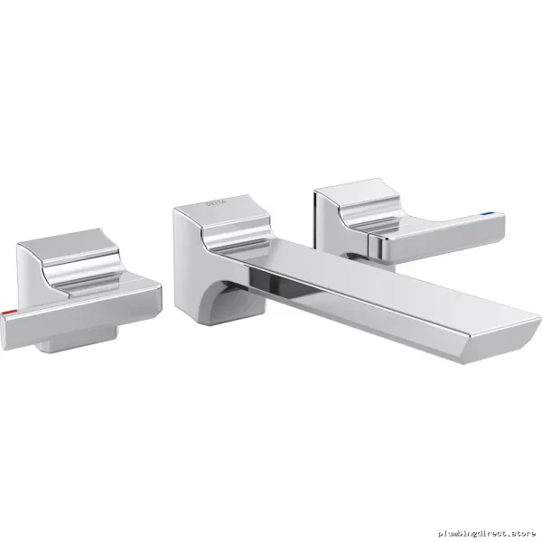 Delta Lumicoat Chrome Wall-Mount Bathroom Faucet with 2 Handles T3599LF - Image 3