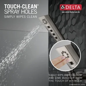 Delta Wall-Mount Hand Shower with H2Okinetic 3 Settings & Lumicoat Stainless Finish