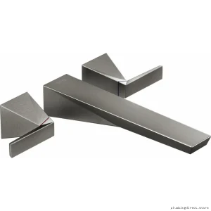 Delta Trillian Black Stainless Wall Mount Tub Filler in Lumicoat Finish