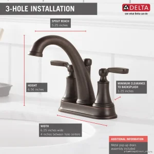 Delta Woodhurst Venetian Bronze Centerset Bathroom Faucet 2532LF-RBMPU
