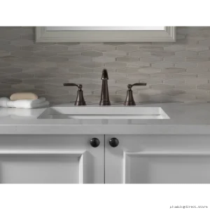 Woodhurst Venetian Bronze Widespread Faucet Delta 3532LF-RBMPU Modern Design