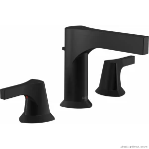 Delta Matte Black Widespread Bathroom Faucet Zura 3574-BLMPU Modern Design