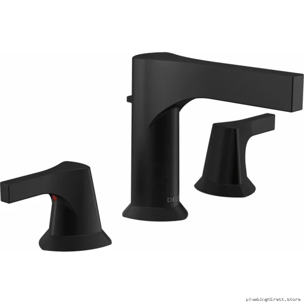 Delta Matte Black Widespread Bathroom Faucet Zura 3574-BLMPU Modern Design