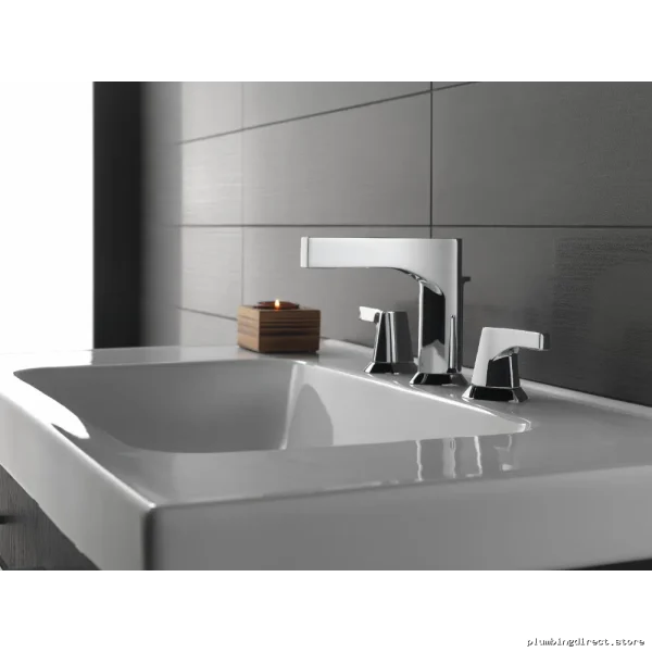 Delta Matte Black Widespread Bathroom Faucet Zura 3574-BLMPU Modern Design - Image 2