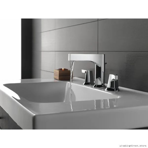 Delta Matte Black Widespread Bathroom Faucet Zura 3574-BLMPU Modern Design - Image 3