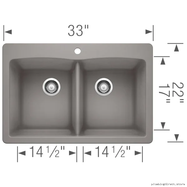 Diamond 2 Bowl Easy Install Drop In Silganite Sink Metal Gray & Blan - Image 4