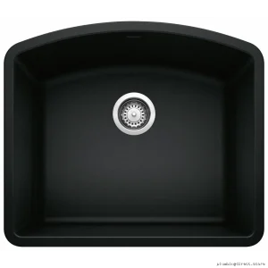 Diamond U Series Bowl Undermount Silganite Kitchen Sink - Coal Black & Blanco | Model