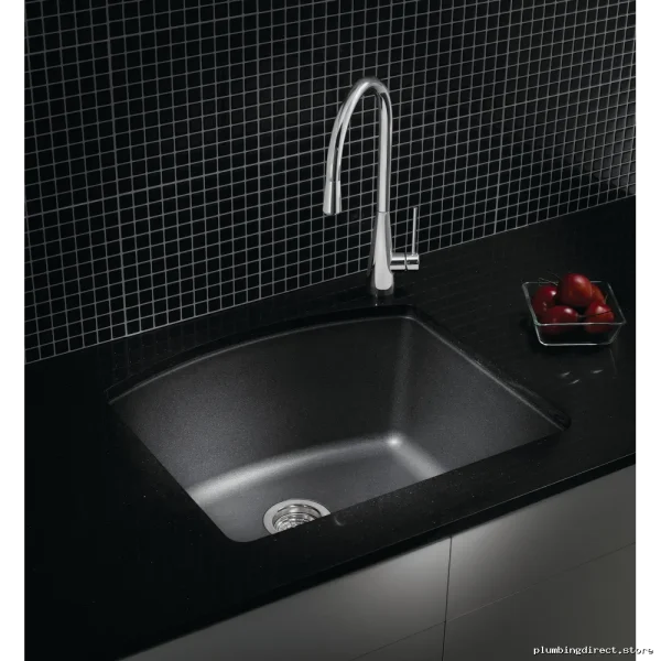 Diamond U1 Undermount Silgranit Sink - Anthracite & Blanco Bowl