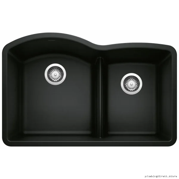 Diamond-U Single-Bowl Undermount Kitchen Sink in Durable Silgrnit & Coal Black - Image 3