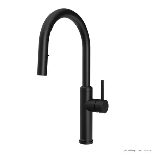 Diver-Style Matte Black Kitchen Faucet with Pulldown Spray | KF1967-160 Kalia