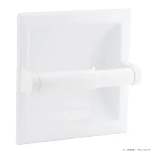 Donner Space-Saving Recessed Toilet Paper Holder - Durable Glacier Finish DN5075W Moen Alternative