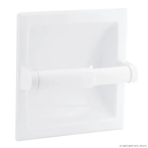 Donner Space-Saving Recessed Toilet Paper Holder - Durable Glacier Finish DN5075W Moen Alternative