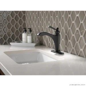 Dorval Matte Black Single Hole Faucet with Lever Handle - Modern No Pop-Up Design