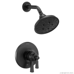 Dorval Thermostatic Shower Trim in Matte Black with Easy Installation