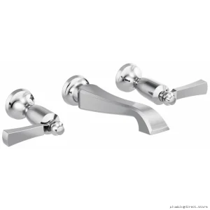 Dorval Modern Chrome Two Handle Lever Wall Mount Bathroom Faucet Trim – Model T3