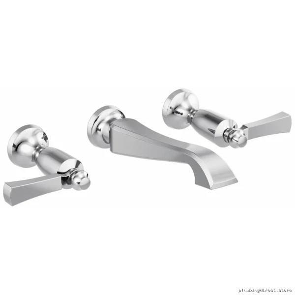 Dorval Modern Chrome Two Handle Lever Wall Mount Bathroom Faucet Trim – Model T3