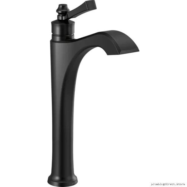Modern Matte Black Vessel Sink Faucet with Lever Handle - Dorval Bathroom Faucet 756-BL-DST - Image 2