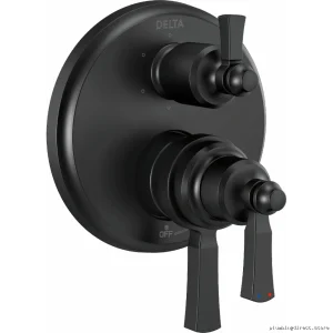 Dorval Monitor 17 Series Valve Trim with Integrated 6-Setting Diverter - Matte Black T27956-BL Delta