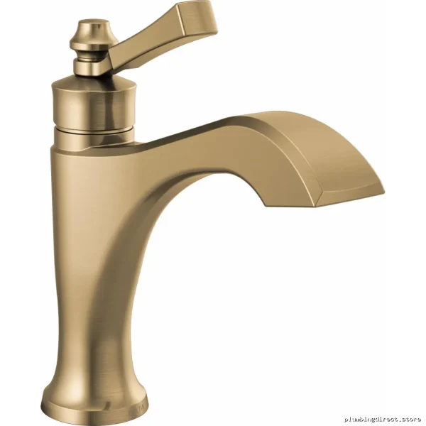 Dorval Modern Single-Hole Bathroom Faucet w/ Lever & Nonpopup Spout - Champagne Bronze Finish | Delta Model #CZLPUDST - Image 2