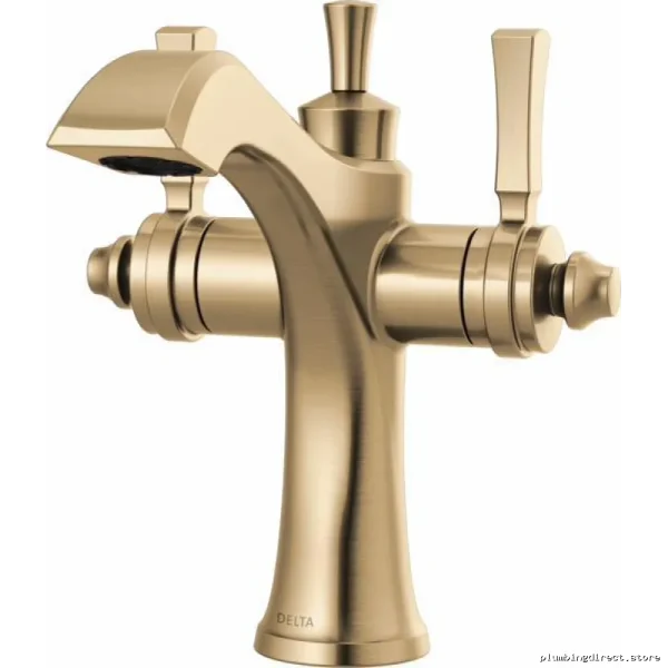 Dorval Single Hole Monoblock Faucet with 2-Handle Lever - Champagne Bronze Porcelain Bathroom Tap - Image 3
